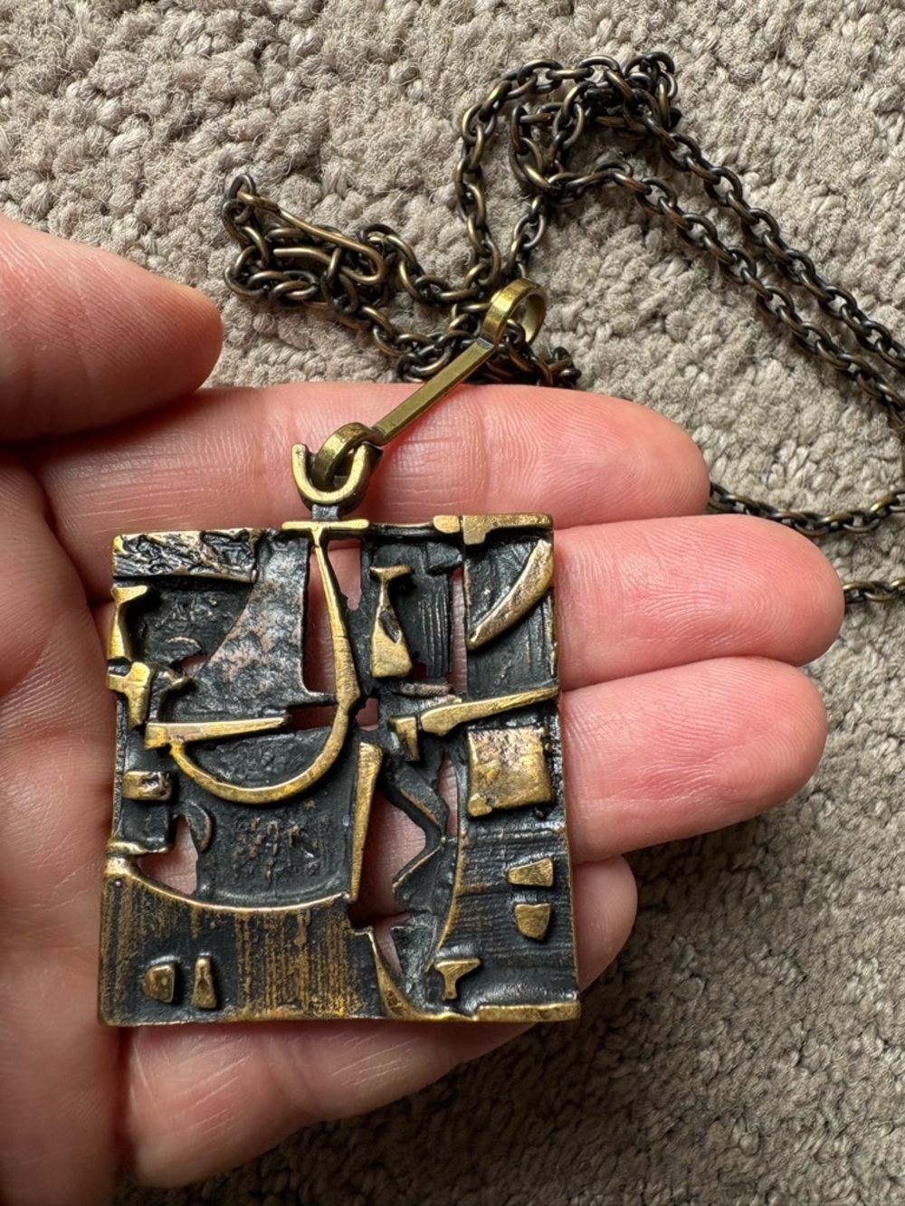 Brutalist Jorma Laine Finland Bronze Vintage Necklace